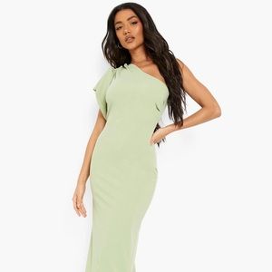 Sage Green Ruffle Sleeve Maxi Dress